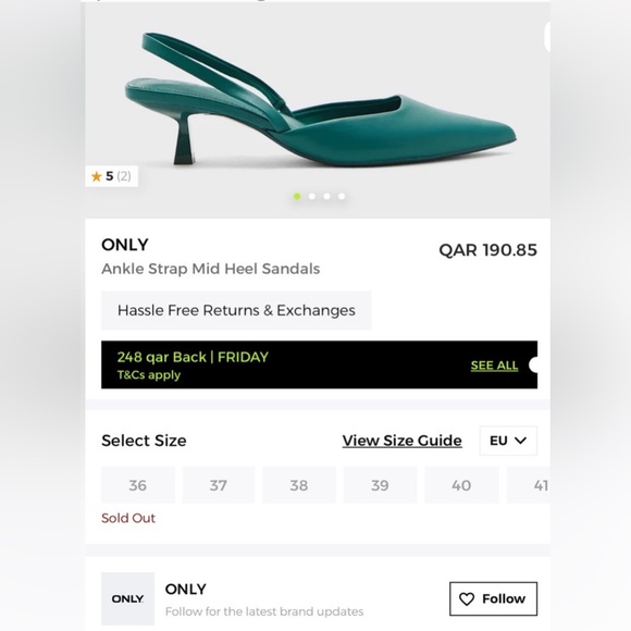 ONLY orange kitten heel sling backs - Picture 5 of 6